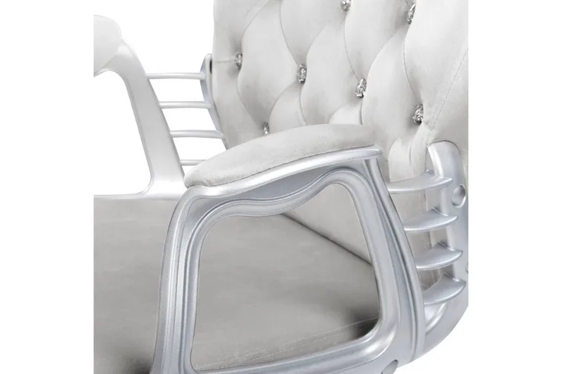 Kontorsstol med kristaller Princess Grå/Silver/Svart - Grå/Silver/Svart - Möbler - Stolar & fåtöljer - Kontorsstol & skrivbordsstol