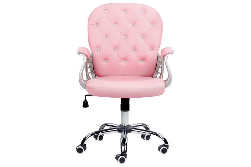 Kontorsstol med kristaller Princess Rosa/svart/silver - Rosa/svart/silver - Möbler - Stolar & fåtöljer - Kontorsstol & skrivbordsstol