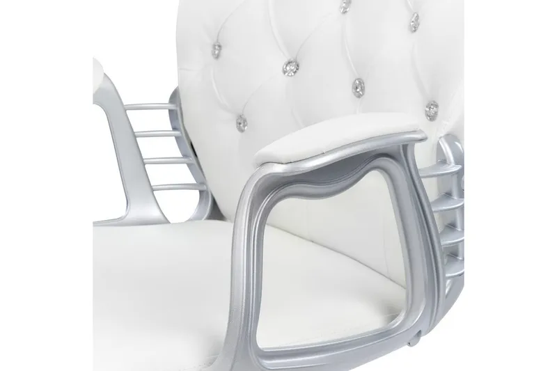 Kontorsstol med kristaller Princess Vit/Svart/Silver - Vit/Svart/Silver - Möbler - Stolar & fåtöljer - Kontorsstol & skrivbordsstol