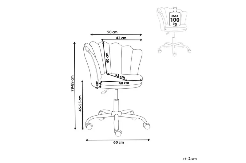 Kontorsstol Monticello Rosa/guld/svart - Rosa/guld/svart - Möbler - Stolar & fåtöljer - Kontorsstol & skrivbordsstol