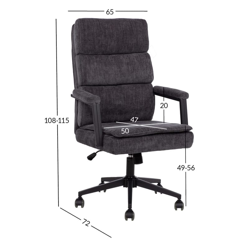Kontorsstol Remy - mörkgrå - Möbler - Stolar & fåtöljer - Kontorsstol & skrivbordsstol