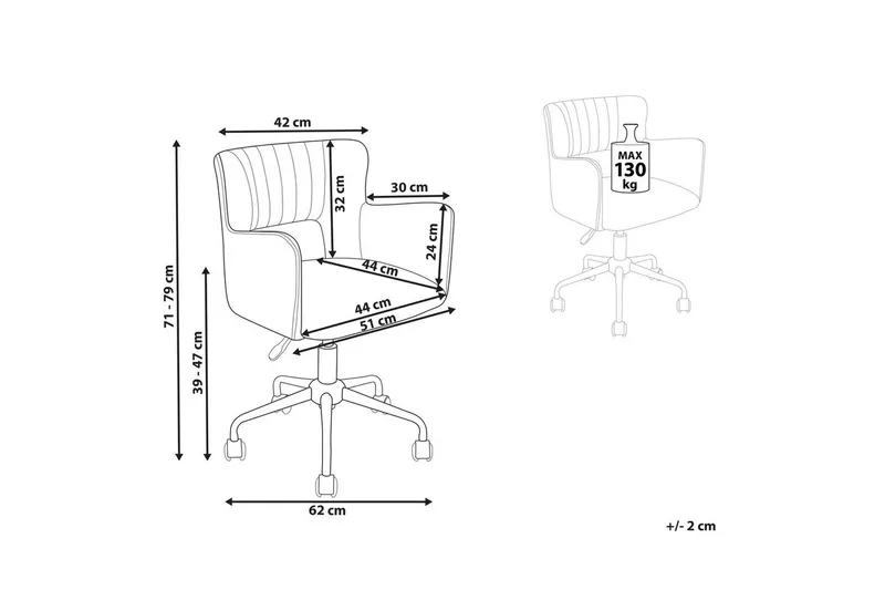 Kontorsstol Sanilac Vit/Svart - Vit/Svart - Möbler - Stolar & fåtöljer - Kontorsstol & skrivbordsstol
