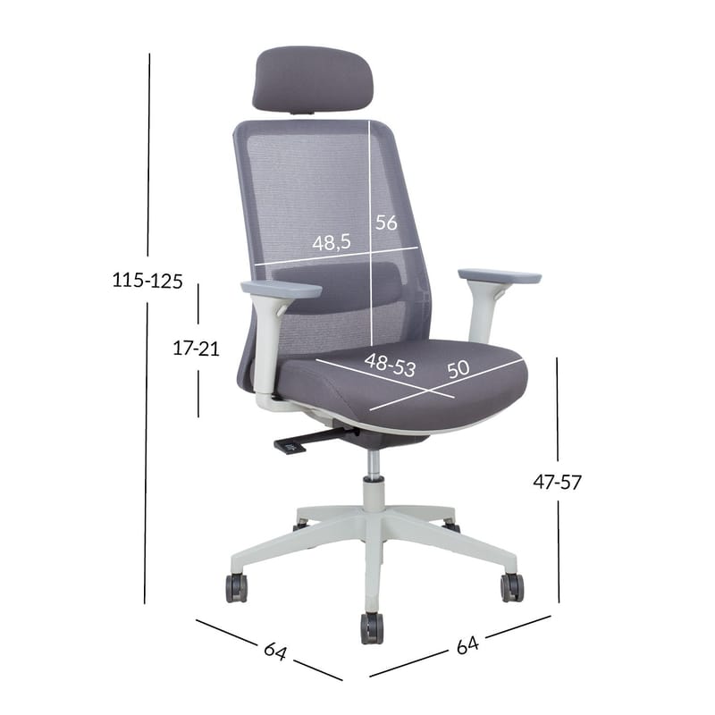 Kontorsstol Santo - Grå - Möbler - Stolar & fåtöljer - Kontorsstol & skrivbordsstol