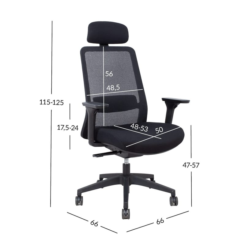 Kontorsstol Santo - Svart - Möbler - Stolar & fåtöljer - Kontorsstol & skrivbordsstol