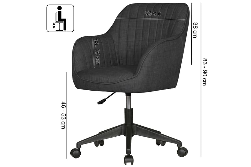 Daquavious Kontorsstol - Svart - Möbler - Stolar & fåtöljer - Kontorsstol & skrivbordsstol