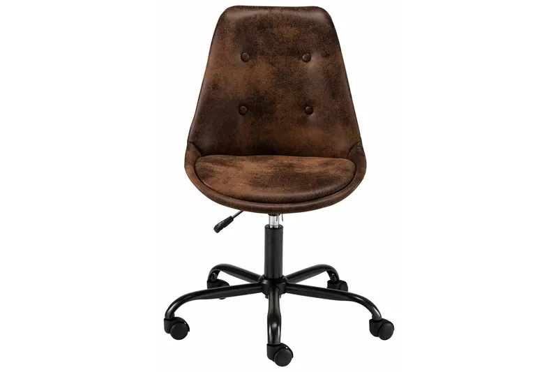 Dennis Kontorsstol Konstläder - Brun/Metall - Möbler - Stolar & fåtöljer - Kontorsstol & skrivbordsstol