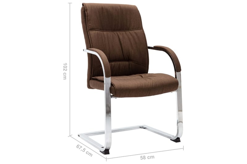 Fribärande kontorsstol brun tyg - Brun - Kontorsstol & skrivbordsstol