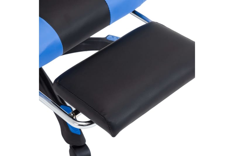 Gamingstol med fotstöd blå och svart konstläder - Blå - Kontorsstol & skrivbordsstol - Gamingstol