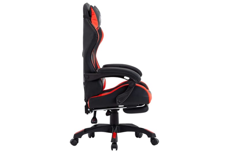 Gamingstol med fotstöd röd och svart konstläder - Röd - Kontorsstol & skrivbordsstol - Gamingstol