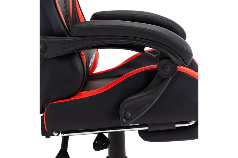 Gamingstol med fotstöd röd och svart konstläder - Röd - Kontorsstol & skrivbordsstol - Gamingstol