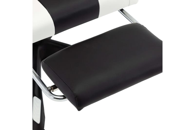Gamingstol med fotstöd vit och svart konstläder - Vit - Kontorsstol & skrivbordsstol - Gamingstol
