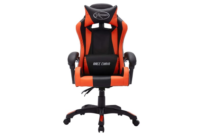 Gamingstol med RGB LED-lampor orange och svart konstläder - Flerfärgad - Möbler - Stolar & fåtöljer - Kontorsstol & skrivbordsstol