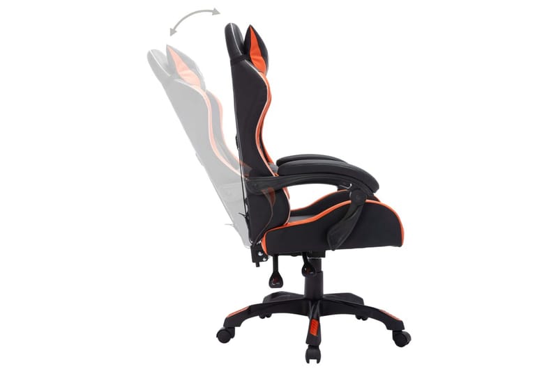 Gamingstol med RGB LED-lampor orange och svart konstläder - Flerfärgad - Möbler - Stolar & fåtöljer - Kontorsstol & skrivbordsstol