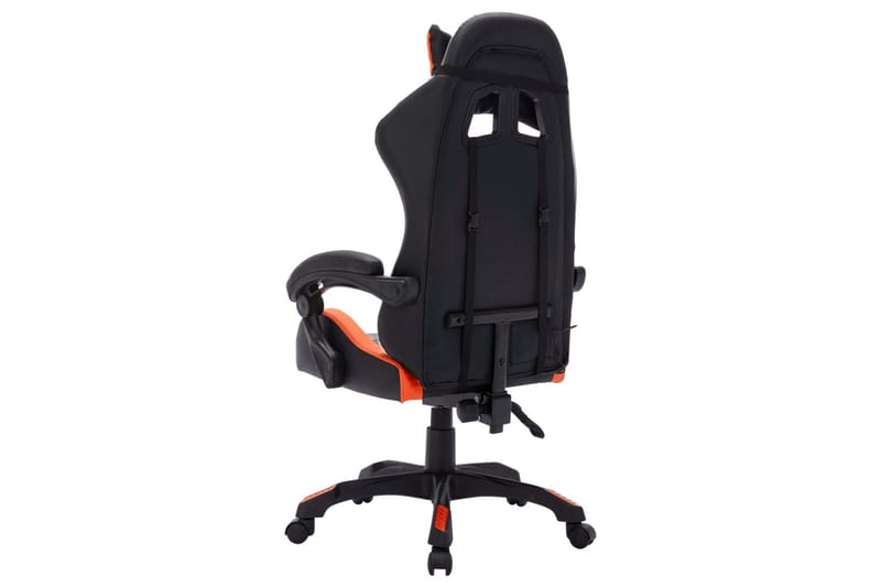 Gamingstol med RGB LED-lampor orange och svart konstläder - Flerfärgad - Möbler - Stolar & fåtöljer - Kontorsstol & skrivbordsstol