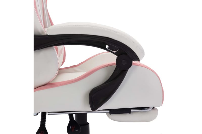 Gamingstol med RGB LED-lampor rosa och vit konstläder - Flerfärgad - Kontorsstol & skrivbordsstol - Gamingstol
