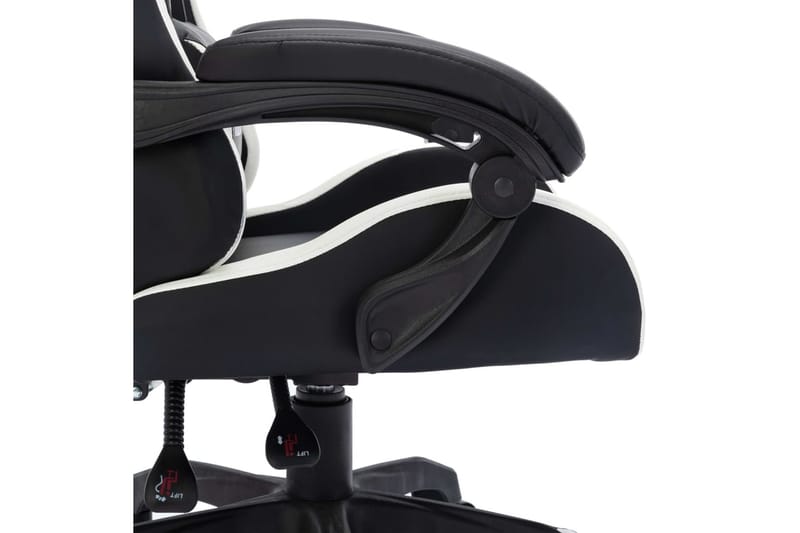 Gamingstol med RGB LED-lampor vit och svart konstläder - Flerfärgad - Möbler - Stolar & fåtöljer - Kontorsstol & skrivbordsstol