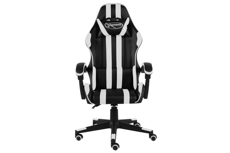 Gamingstol svart och vit konstläder - Vit - Möbler - Stolar & fåtöljer - Kontorsstol & skrivbordsstol