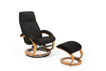 Hero Recliner med fotpall - Svart - Möbler - Stolar & fåtöljer - Fåtölj - Massagestol & massagefåtölj