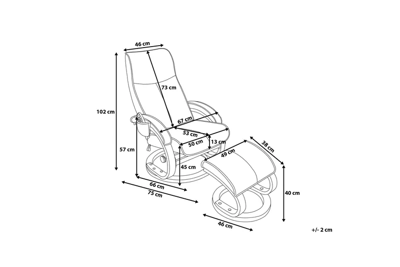 Hero Recliner med fotpall - Svart - Möbler - Stolar & fåtöljer - Fåtölj - Massagestol & massagefåtölj