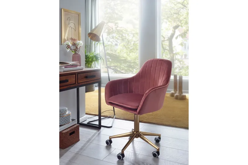 Hubdam Kontorsstol - Rosa/Guld - Möbler - Stolar & fåtöljer - Kontorsstol & skrivbordsstol