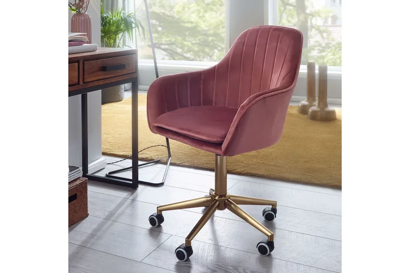 Hubdam Kontorsstol - Rosa/Guld - Möbler - Stolar & fåtöljer - Kontorsstol & skrivbordsstol
