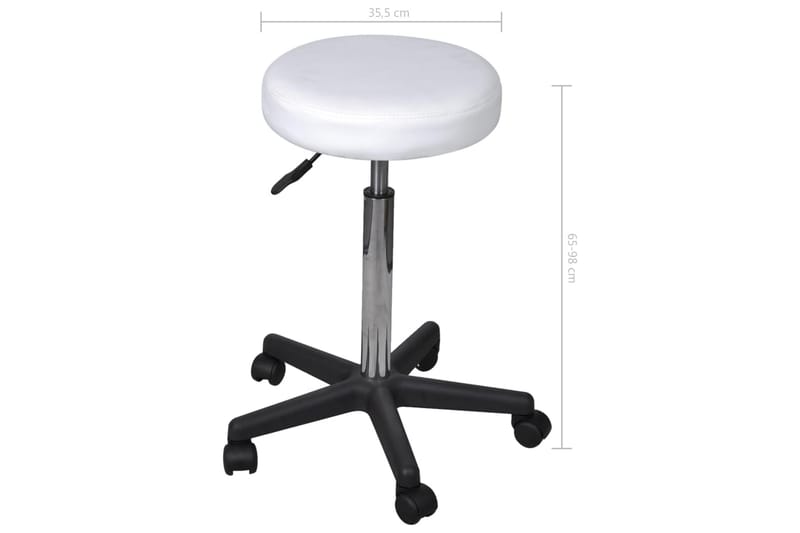 Kontorspallar 2 st vit 35,5x98 cm konstläder - Vit - Kontorsstol & skrivbordsstol