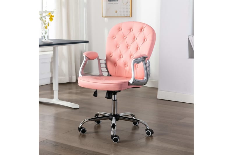 Kontorsstol snurrbar rosa konstläder - Rosa - Möbler - Stolar & fåtöljer - Kontorsstol & skrivbordsstol