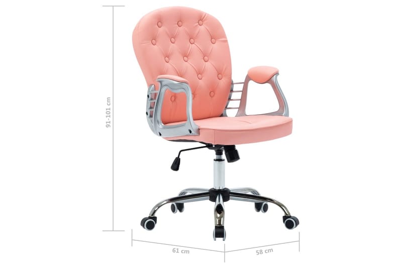 Kontorsstol snurrbar rosa konstläder - Rosa - Möbler - Stolar & fåtöljer - Kontorsstol & skrivbordsstol