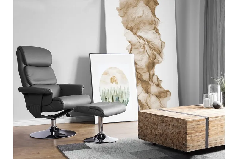 Legend Recliner med fotpall - Grå - Möbler - Stolar & fåtöljer - Fåtölj - Massagestol & massagefåtölj