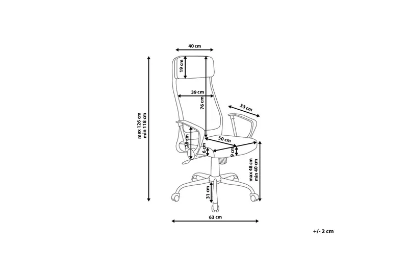 Pioneer Kontorsstol - Grå - Möbler - Stolar & fåtöljer - Kontorsstol & skrivbordsstol