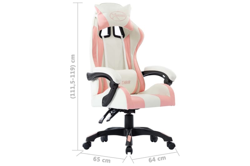 Racingstol rosa konstläder - Rosa - Möbler - Stolar & fåtöljer - Kontorsstol & skrivbordsstol
