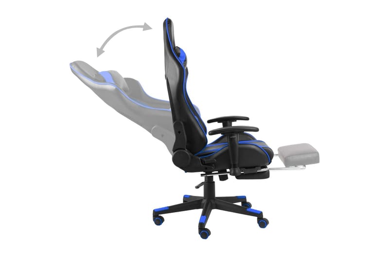 Snurrbar gamingstol med fotstöd blå PVC - Blå - Möbler - Stolar & fåtöljer - Kontorsstol & skrivbordsstol