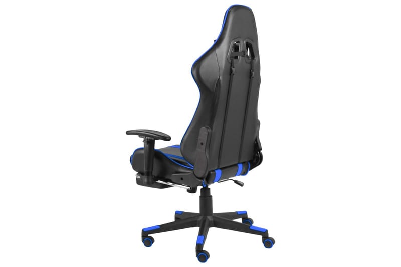 Snurrbar gamingstol med fotstöd blå PVC - Blå - Möbler - Stolar & fåtöljer - Kontorsstol & skrivbordsstol