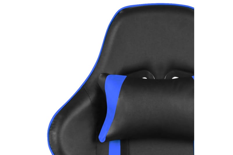 Snurrbar gamingstol med fotstöd blå PVC - Blå - Möbler - Stolar & fåtöljer - Kontorsstol & skrivbordsstol