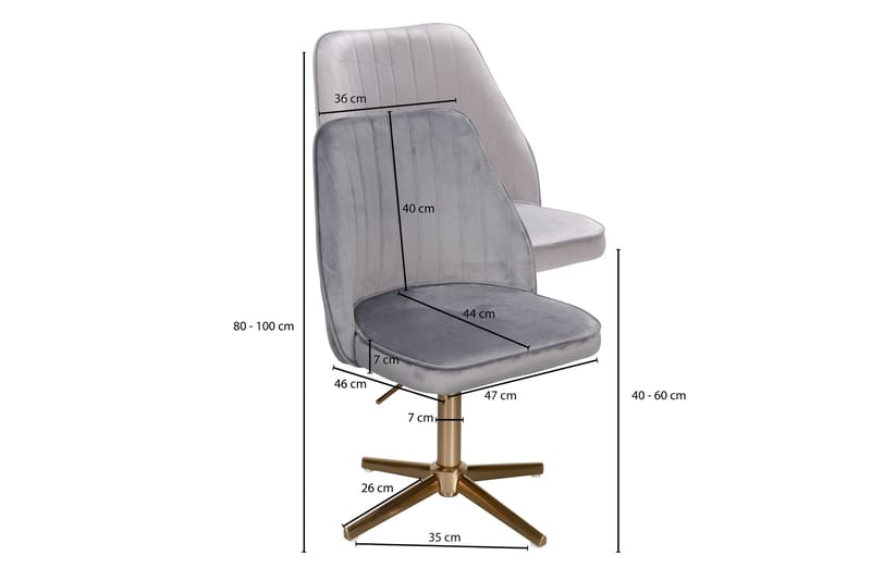 Willowdale Kontorsstol - Grå/Guld - Möbler - Stolar & fåtöljer - Kontorsstol & skrivbordsstol