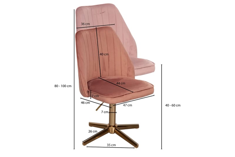Willowdale Kontorsstol - Rosa/Guld - Möbler - Stolar & fåtöljer - Kontorsstol & skrivbordsstol