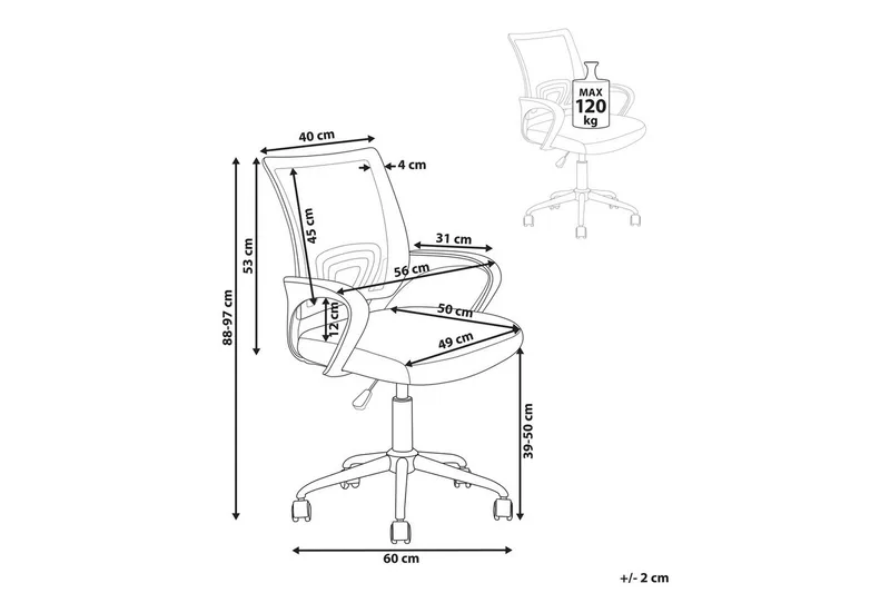 Kontorsstol Solid Svart/Silver - Svart/Silver - Möbler - Stolar & fåtöljer - Kontorsstol & skrivbordsstol