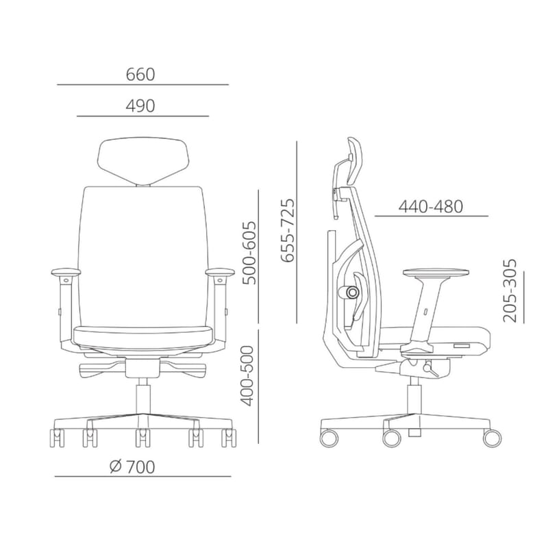 Kontorsstol Tune - rosa/svart - Möbler - Stolar & fåtöljer - Kontorsstol & skrivbordsstol