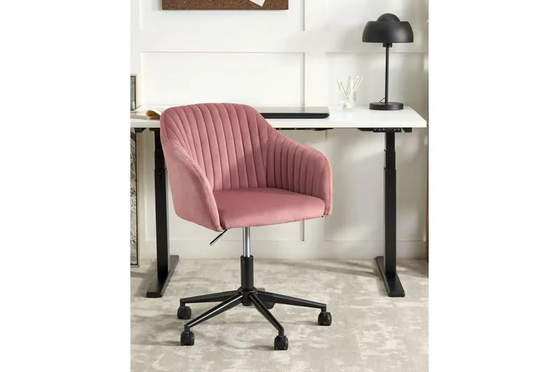 Kontorsstol Venice Rosa/Svart - Rosa/Svart - Möbler - Stolar & fåtöljer - Kontorsstol & skrivbordsstol