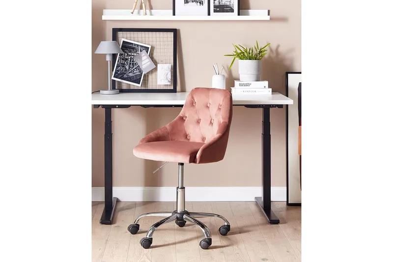 Kontorsstol Parrish Rosa/svart/silver - Rosa/svart/silver - Möbler - Stolar & fåtöljer - Kontorsstol & skrivbordsstol