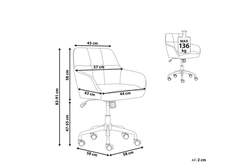 Kontorsstol Palmdale Grå/svart - Grå/svart - Möbler - Stolar & fåtöljer - Kontorsstol & skrivbordsstol