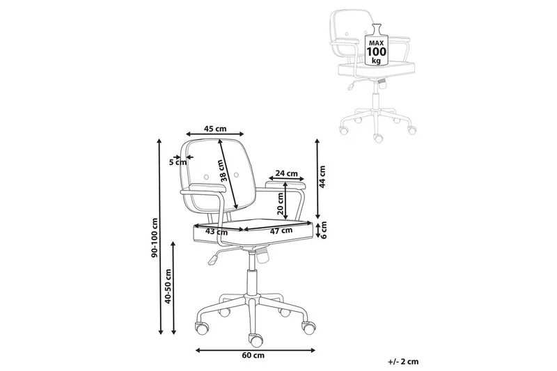 Kontorsstol Pawnee Orange/Svart - Orange/Svart - Möbler - Stolar & fåtöljer - Kontorsstol & skrivbordsstol