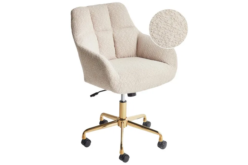 Kontorsstol Palmdale Beige/svart/guld - Beige/svart/guld - Möbler - Stolar & fåtöljer - Kontorsstol & skrivbordsstol