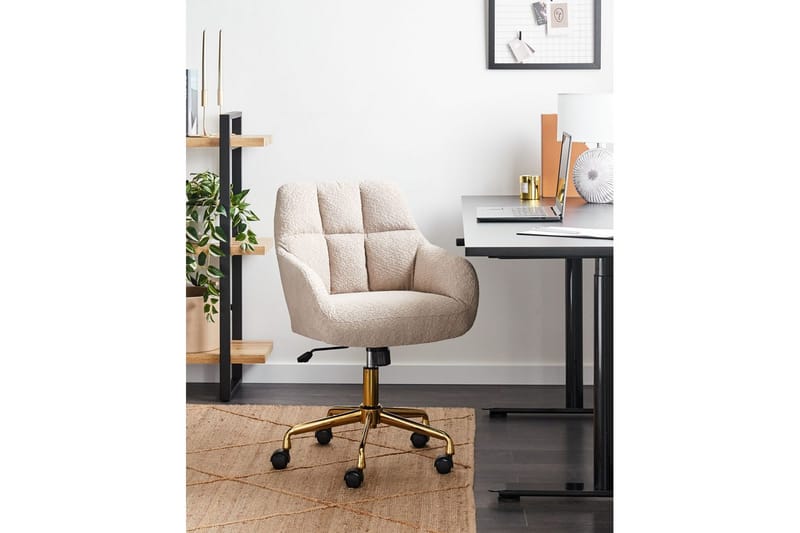 Kontorsstol Palmdale Beige/svart/guld - Beige/svart/guld - Möbler - Stolar & fåtöljer - Kontorsstol & skrivbordsstol