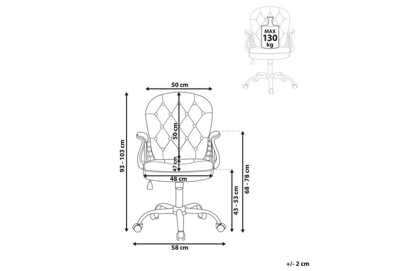 Kontorsstol Princess - Beige, Silver, Svart - Möbler - Stolar & fåtöljer - Kontorsstol & skrivbordsstol