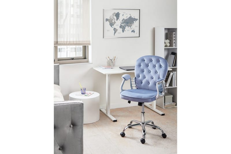 Kontorsstol Princess - Blå, Silver, Svart - Möbler - Stolar & fåtöljer - Kontorsstol & skrivbordsstol
