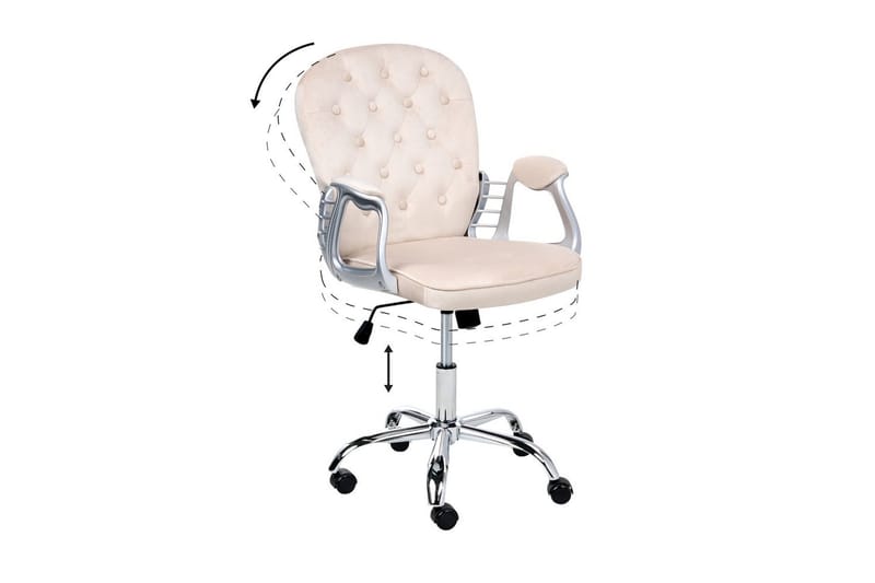Kontorsstol Princess - Beige, Silver, Svart - Möbler - Stolar & fåtöljer - Kontorsstol & skrivbordsstol