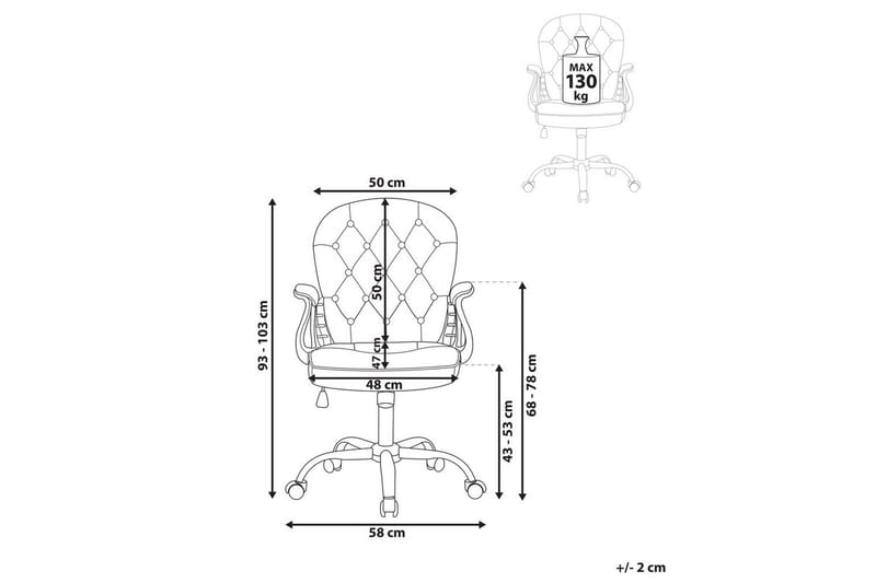 Kontorsstol Princess - Beige, Silver, Svart - Möbler - Stolar & fåtöljer - Kontorsstol & skrivbordsstol