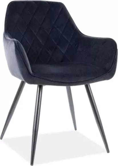 Linea matstol - Svart sammet, svart