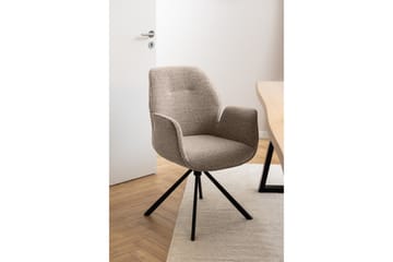 Lipie Matstol i Bouclé med Metallben - Beige - Möbler - Stolar & fåtöljer - Matstol & köksstol